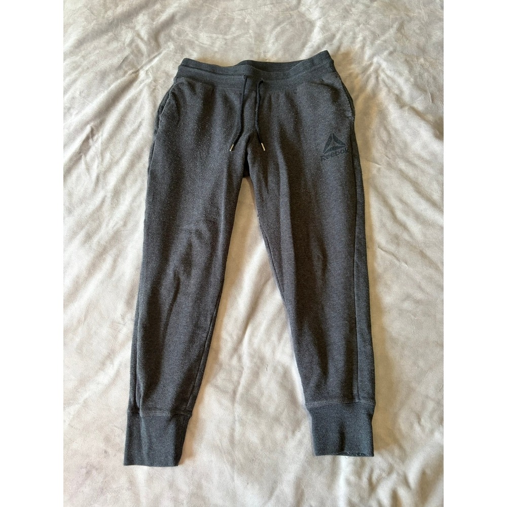 Reebok Mens Fleece Lined Jogger Sweatpants Charcoal Gray Medium REW213PA01